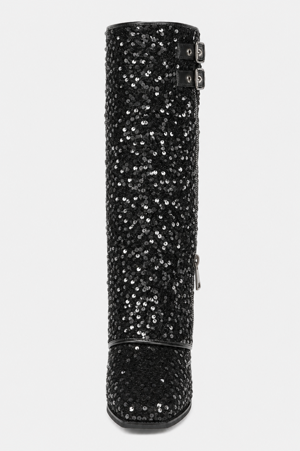 Bottes Santiags Pailletées Noires à Boucles – Image 4