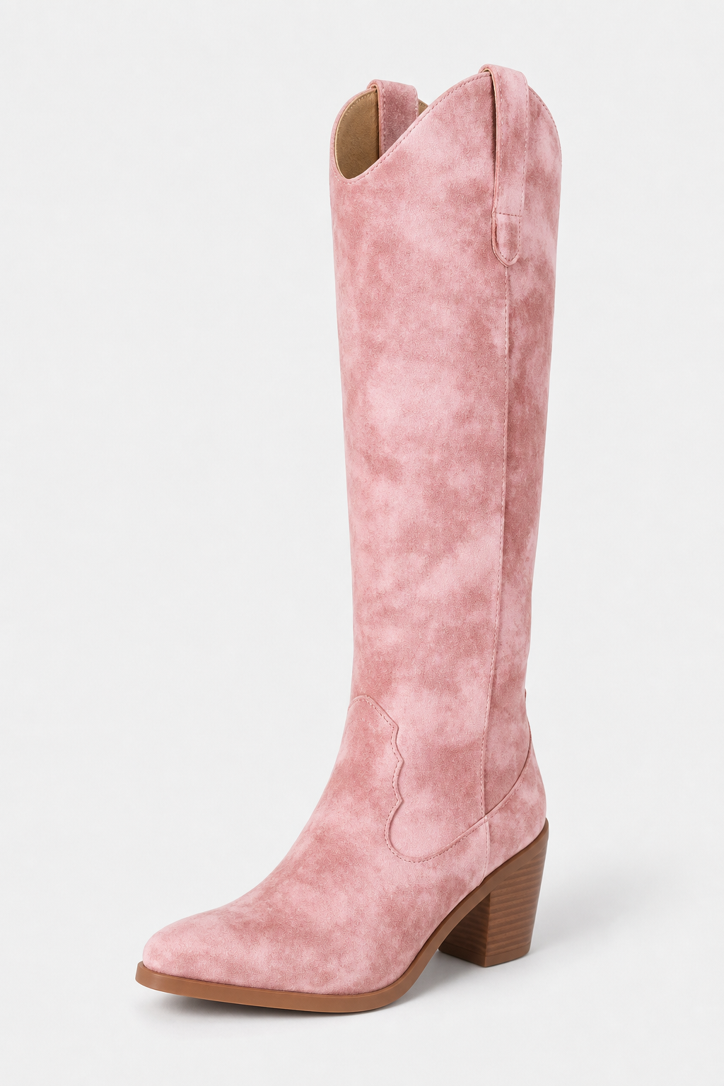 Santiags en Daim Rose Tie-Dye Hautes – Image 5
