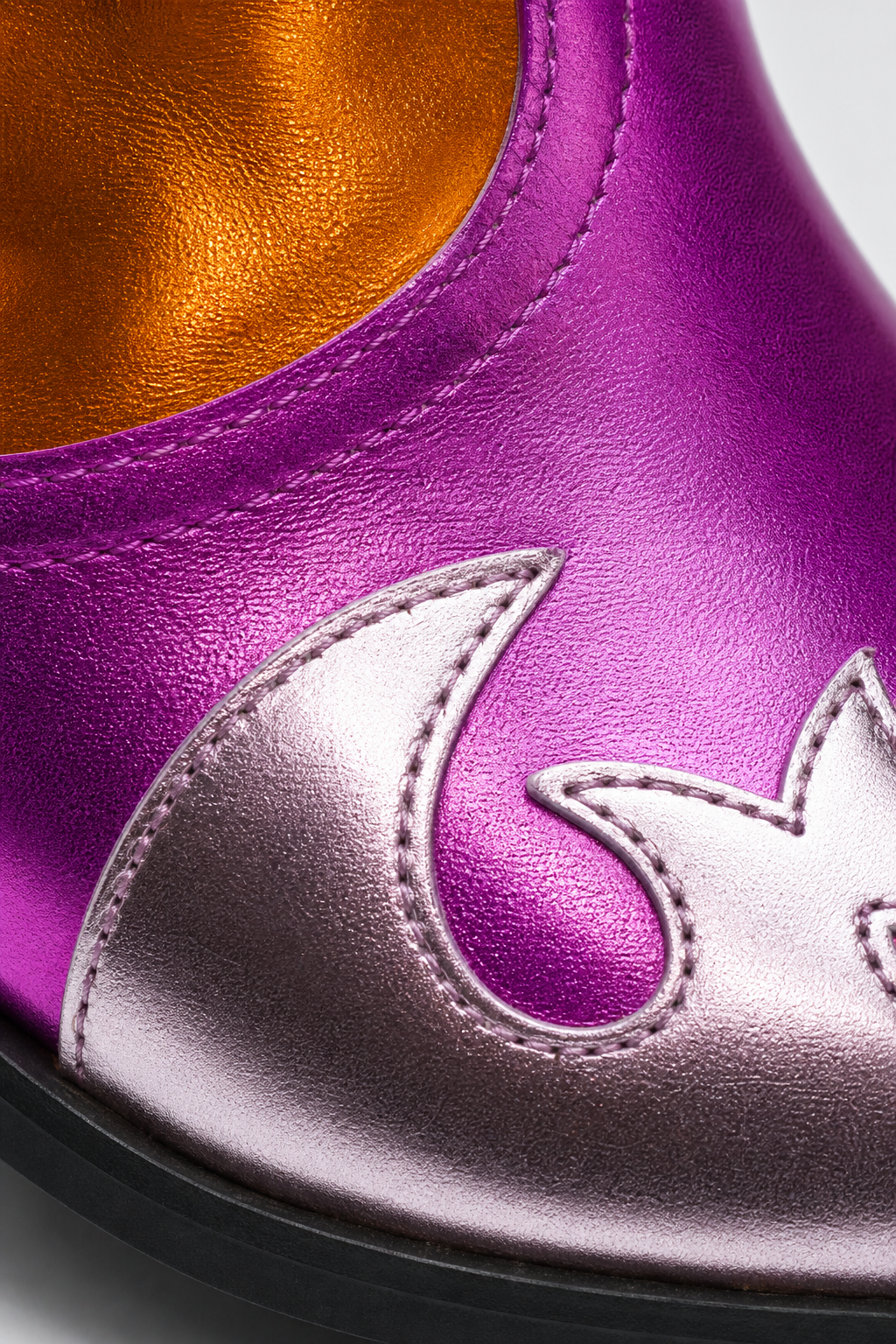 Bottes Santiags Métallisées Orange Fushia à Motifs Flammes – Image 6
