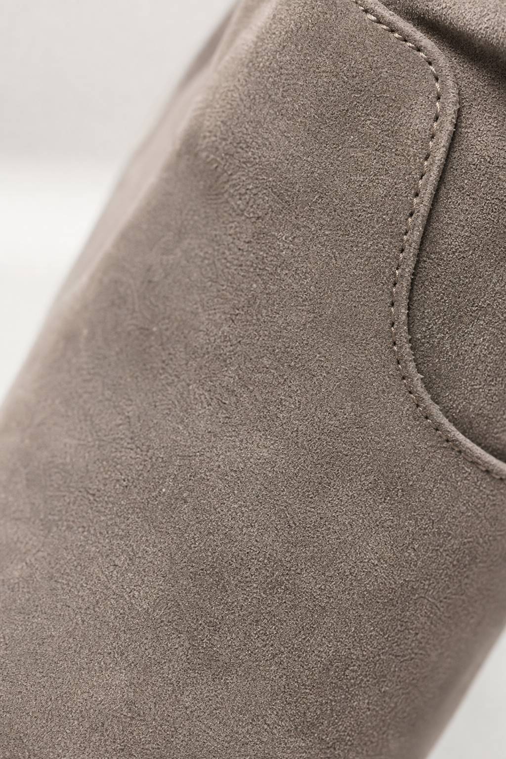 Bottes Cuissardes Froncées en Effet Daim Gris à Talon Bloc – Image 7