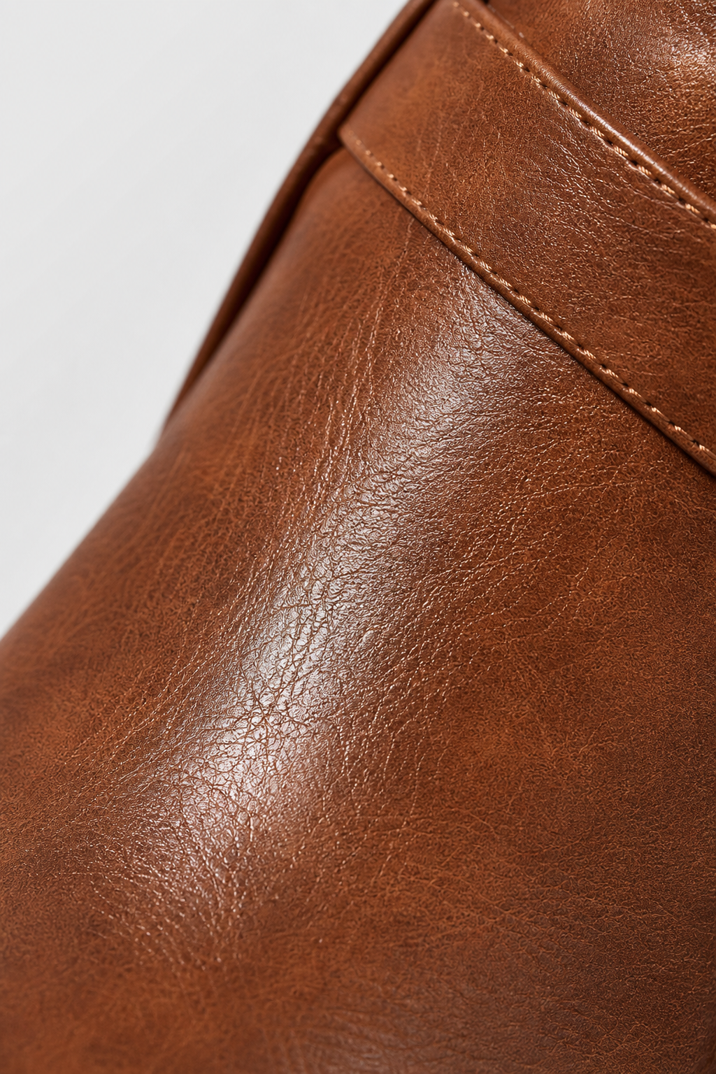 Bottes Mi-Mollet Marron Plissées avec Boucles – Image 6