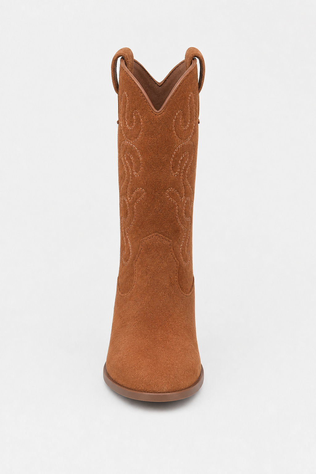 Bottes Santiags en Effet Daim Camel Brodées – Image 4