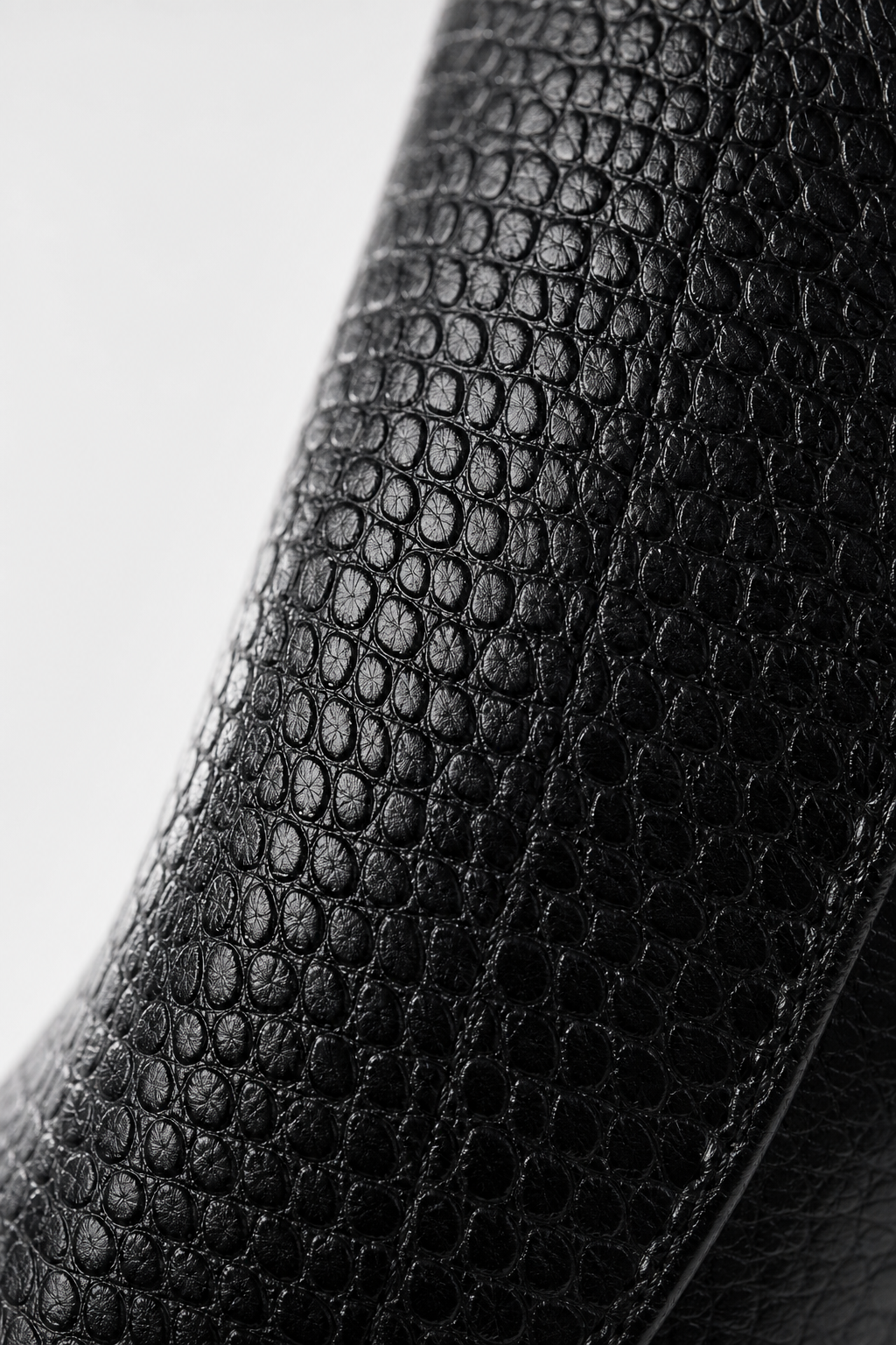 Bottes Santiags Noires Effet Croco avec Chaînes – Image 6
