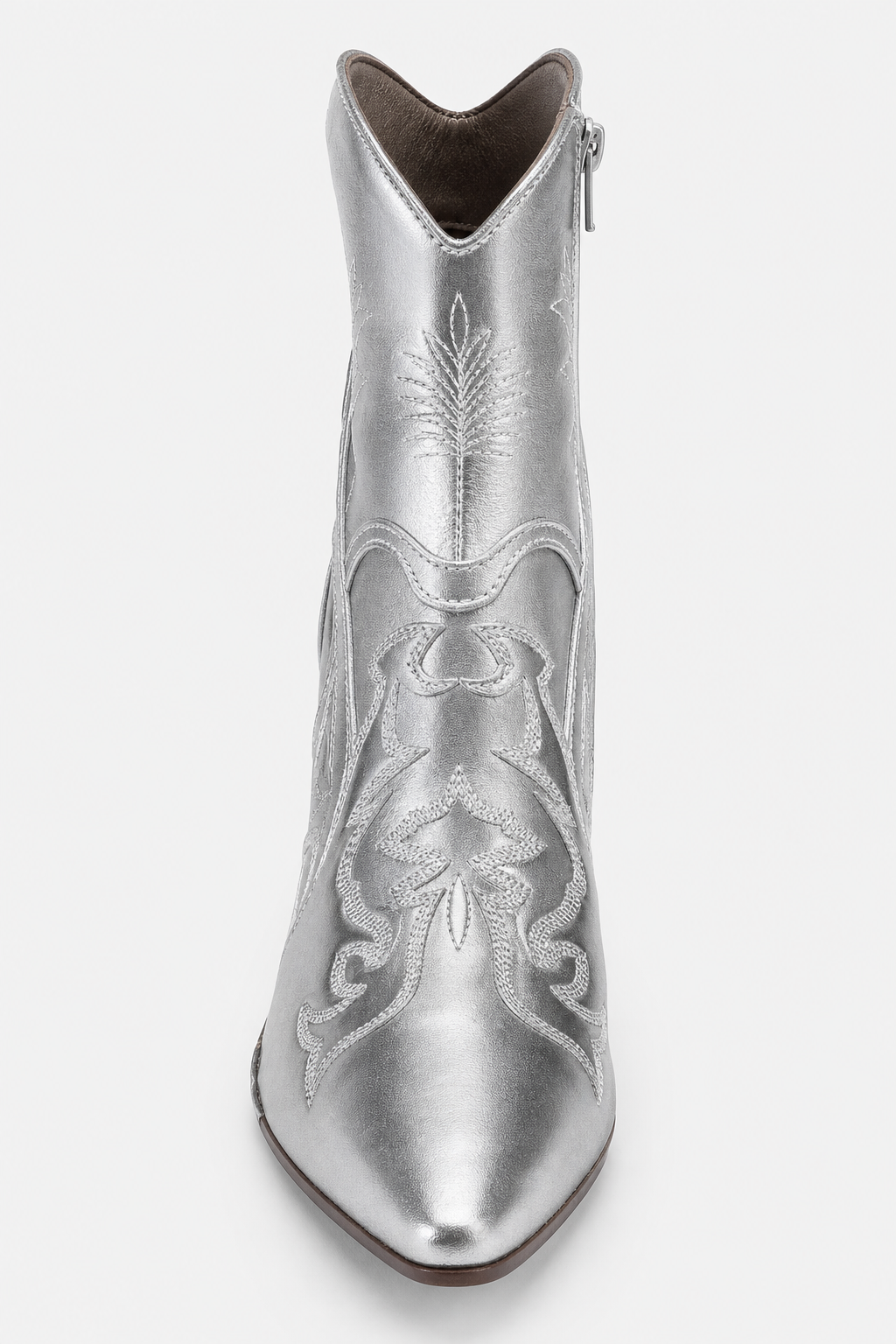 Bottes Santiags Argentées Métallisées à Broderies – Image 4