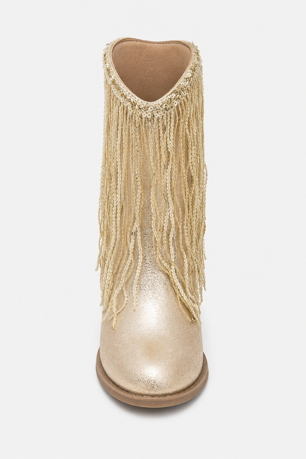 Bottines Santiags Dorées à Franges et Paillettes – Image 4
