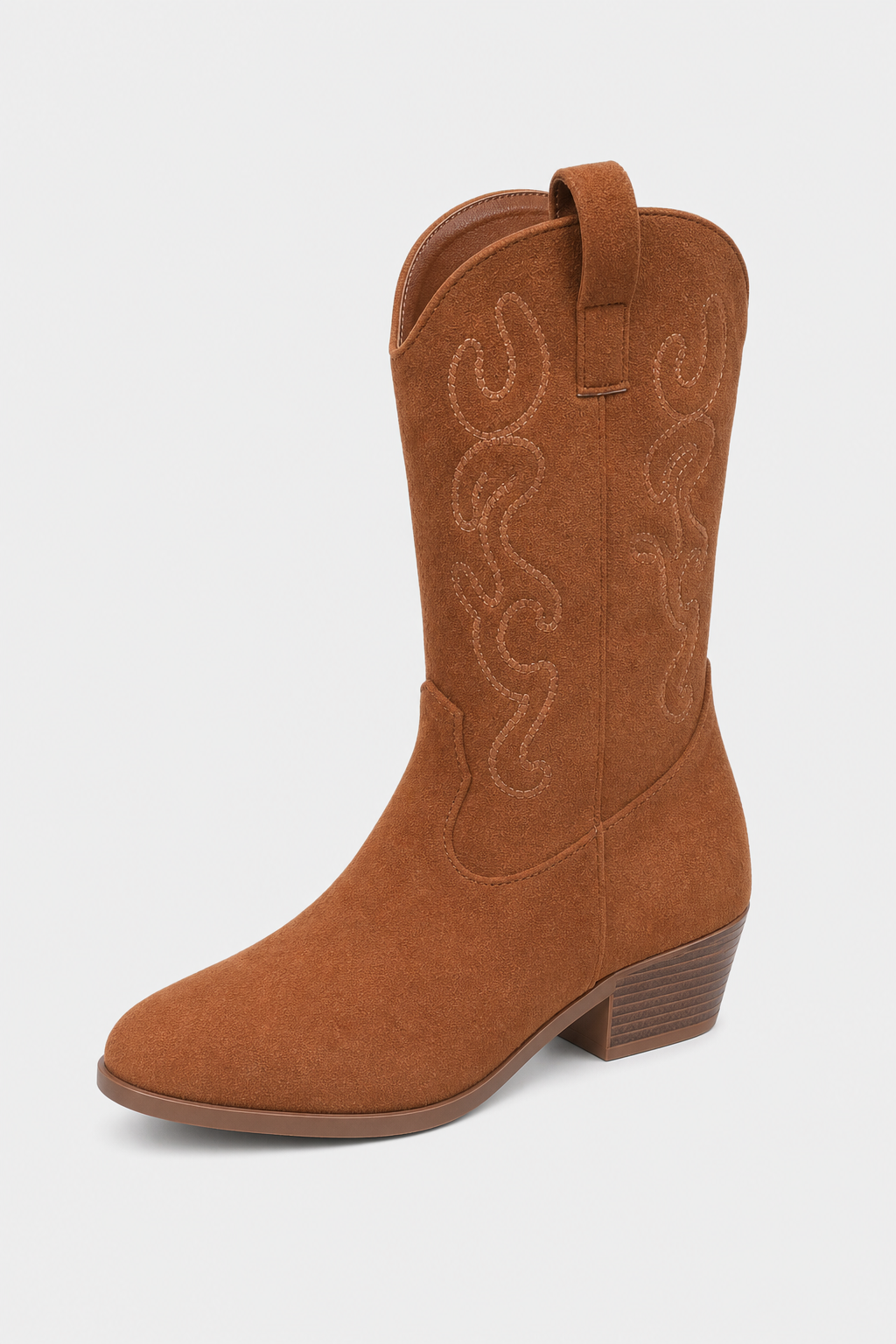 Bottes Santiags en Effet Daim Camel Brodées – Image 5