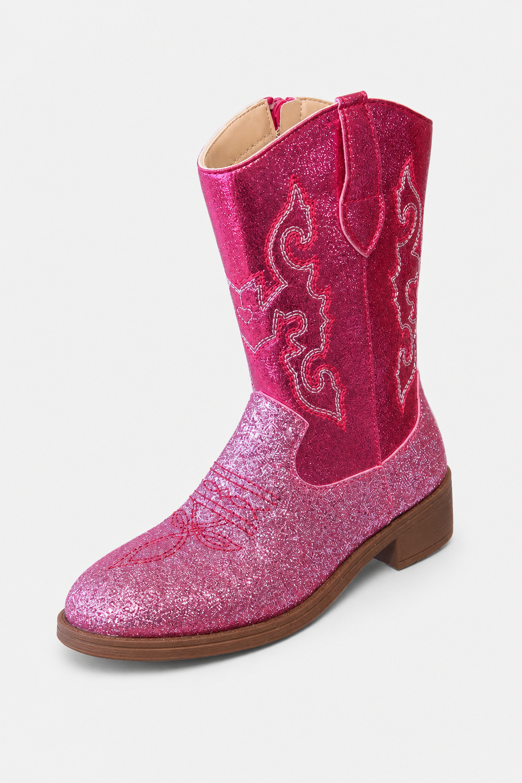 Bottes Santiags pour Enfant Rose Fuchsia à Paillettes – Image 5