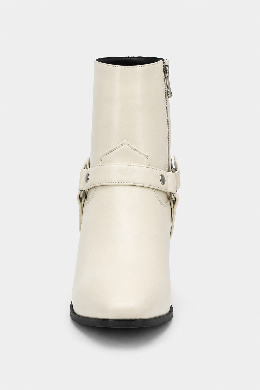 Bottines Santiags Crème à Brides et Bout Pointu – Image 4