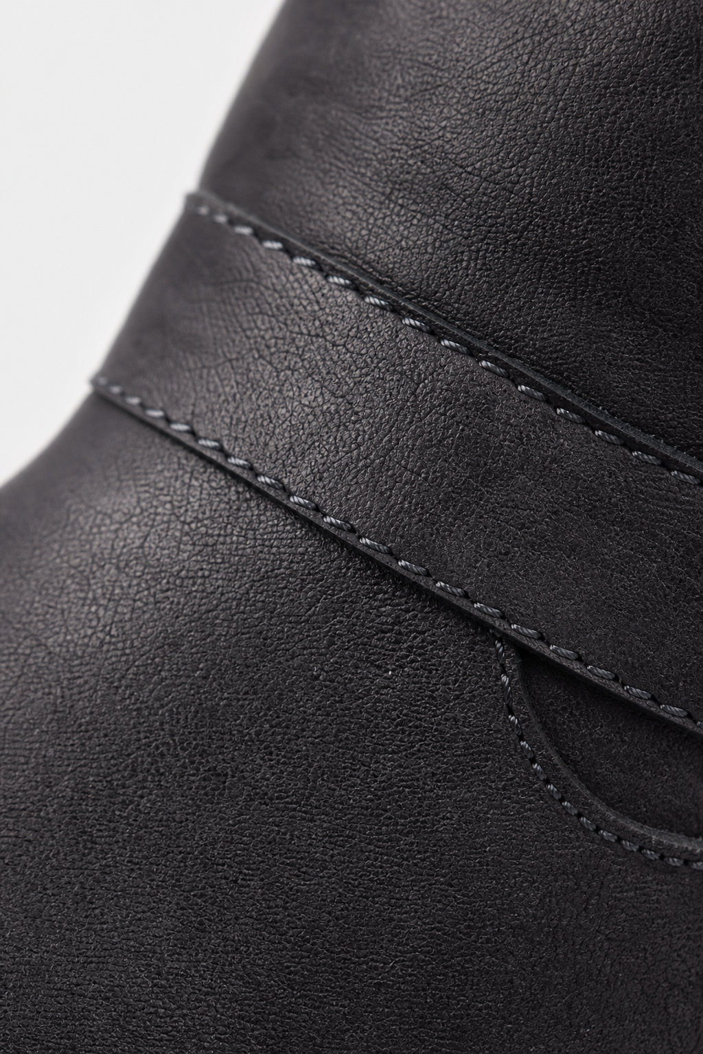 Bottes Plates en Effet Daim Gris Anthracite Fronsées à Boucles – Image 6
