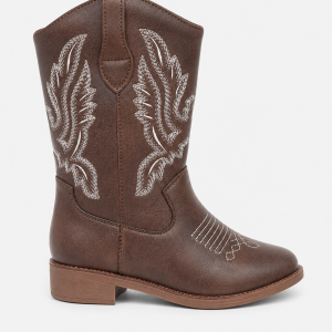 Bottes Santiags pour Enfant Marron à Broderies Western