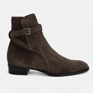 Bottine Homme en Daim Marron à Bride Bouclée