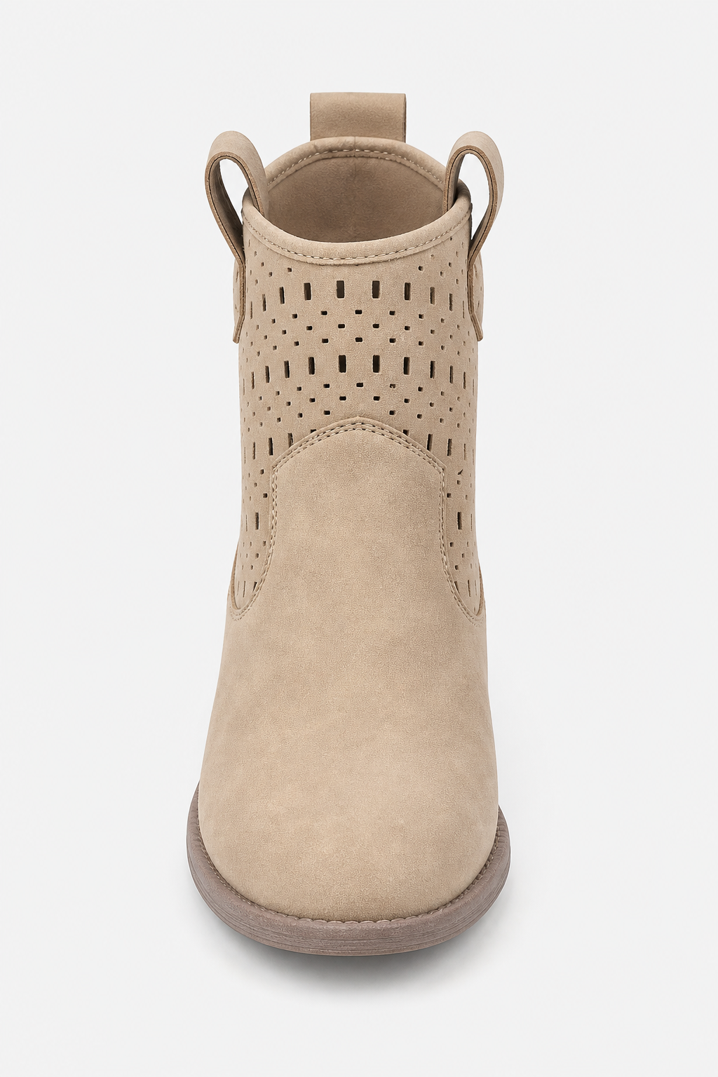 Bottines Taupe Perforées à Bout Pointu – Image 4