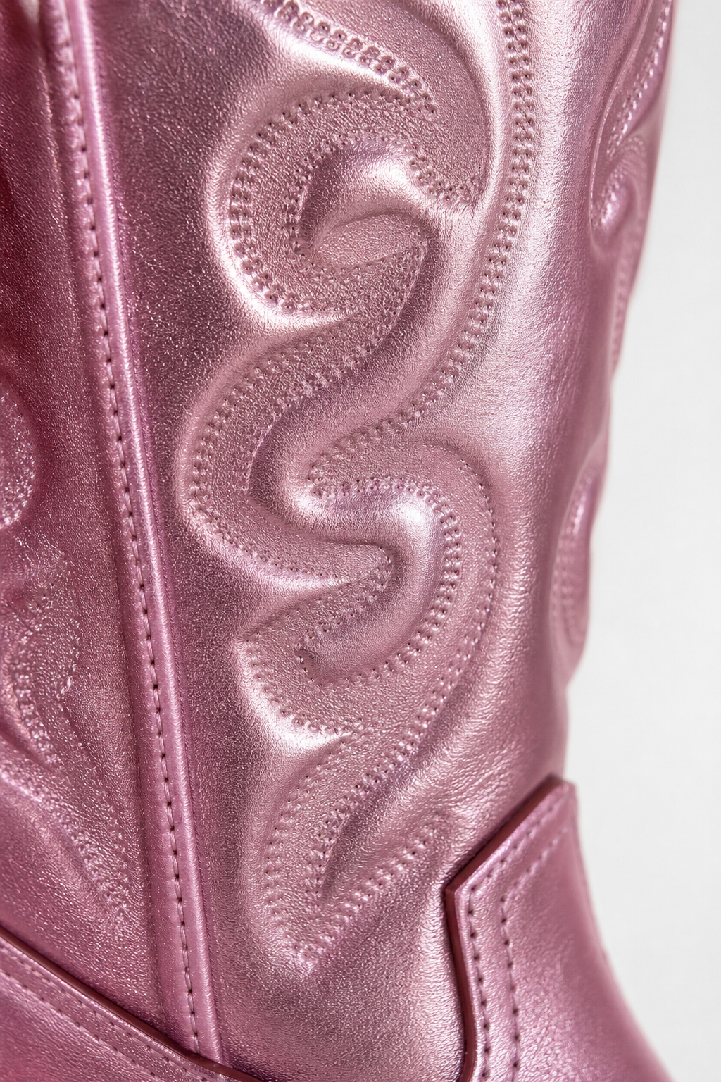 Bottes Santiags Rose Métallisé à Broderies – Image 6