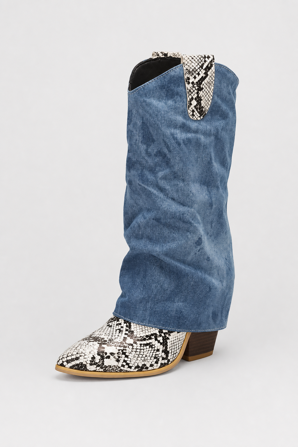 Bottes Santiags Jean Froissées à Imprimé Serpent – Image 5