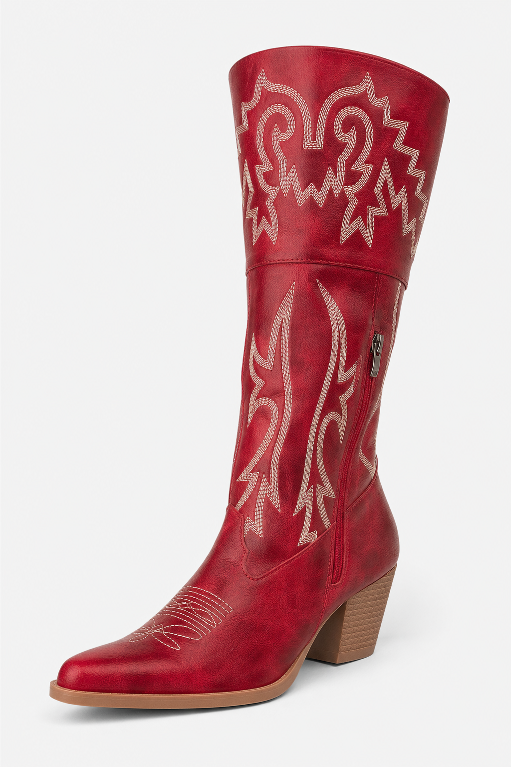 Bottes Santiags Rouges Hautes à Broderies – Image 5