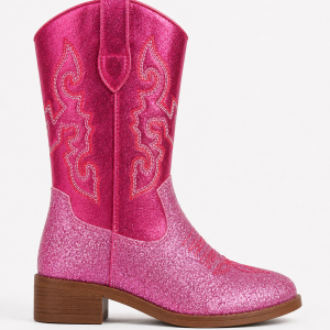 Bottes Santiags pour Enfant Rose Fuchsia à Paillettes