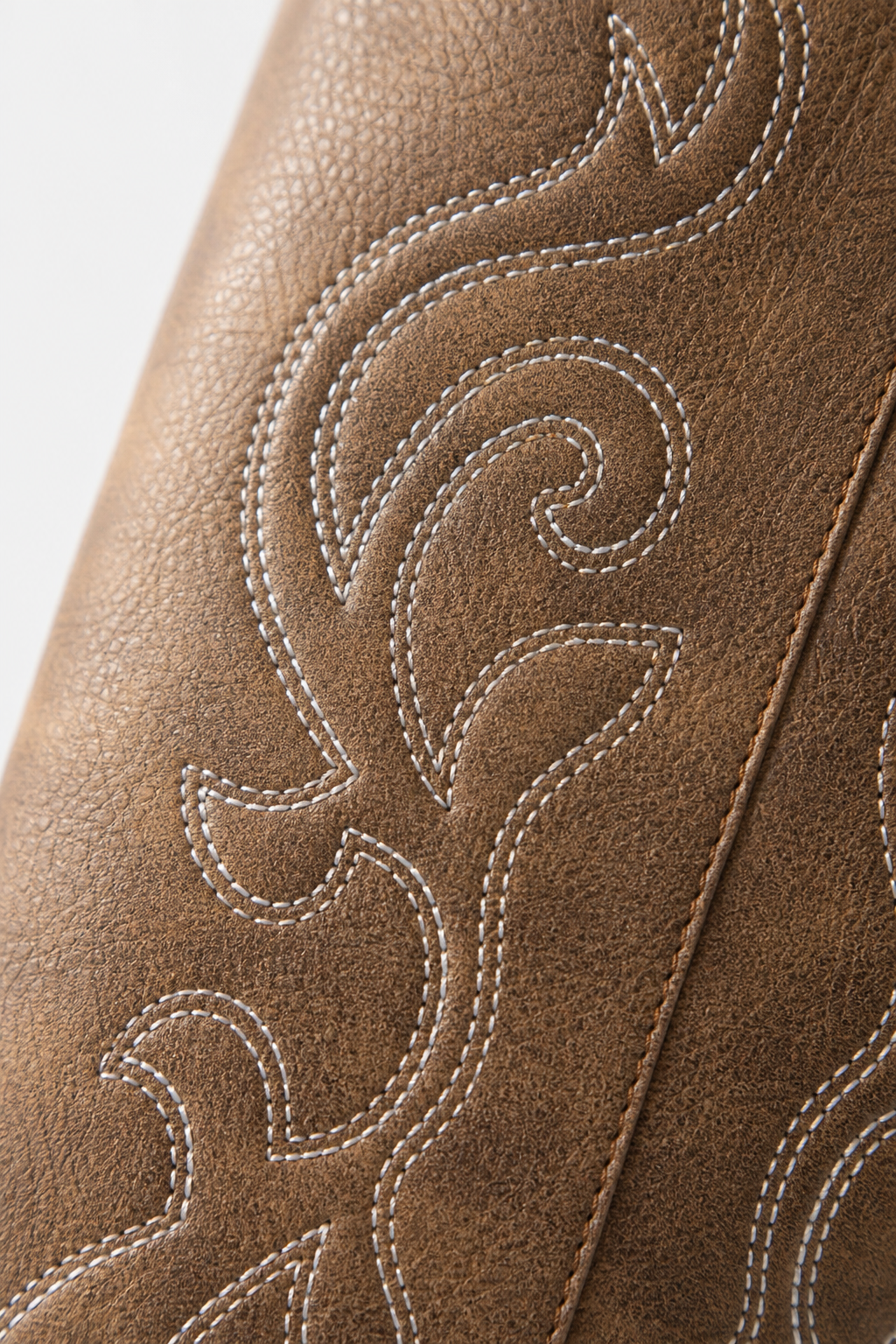 Bottes Santiags Marron en Similicuir à Broderies Blanches – Image 6