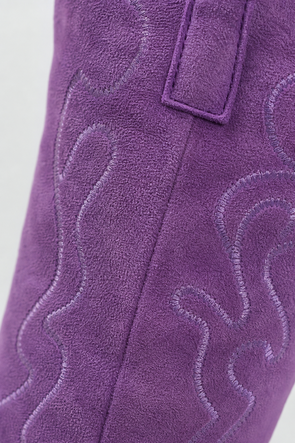 Bottes Santiags en Effet Daim Violet à Broderies Western – Image 6