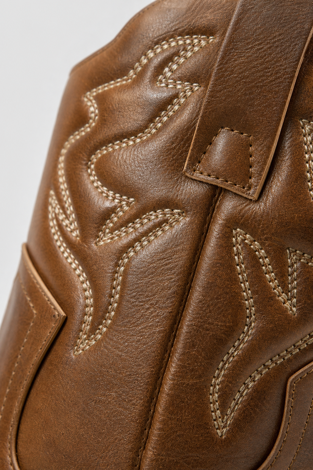 Bottes Santiags Cognac en Similicuir à Broderies – Image 6