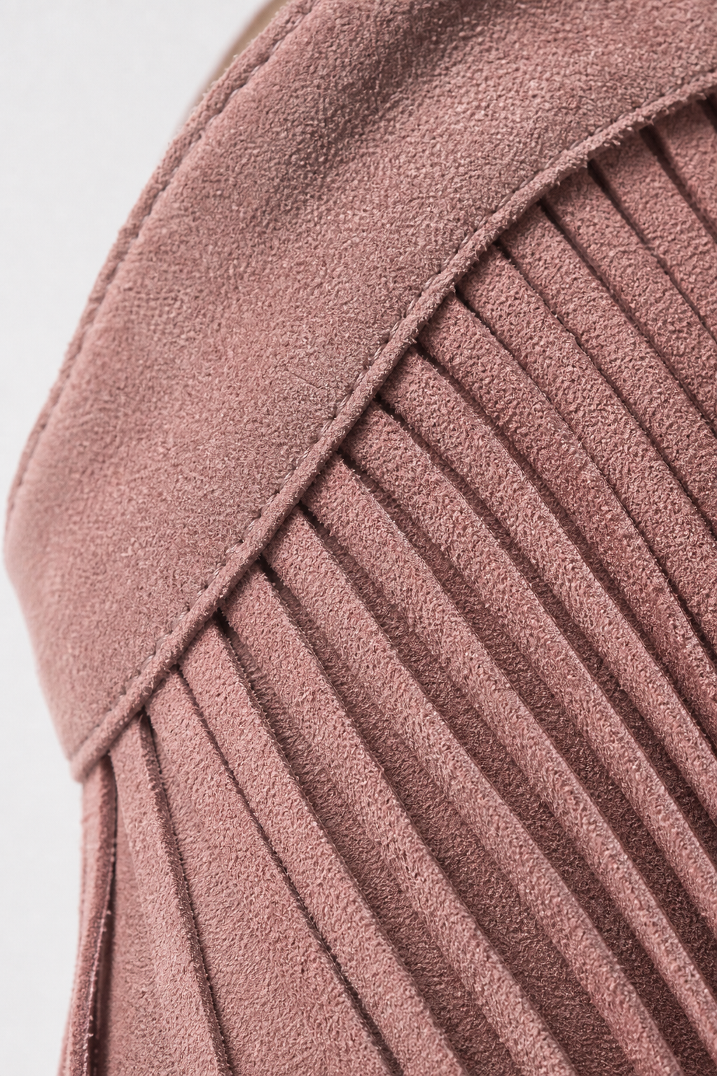 Bottines à Franges en Effet Daim Rose Poudré – Image 6