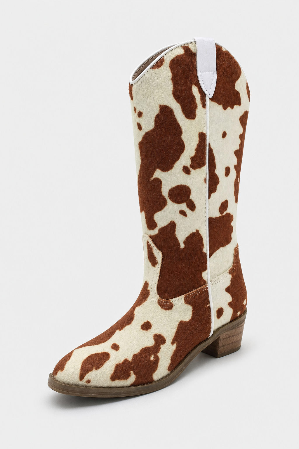 Santiags pour Enfant à Motif Vache Marron et Crème avec Zip – Image 5