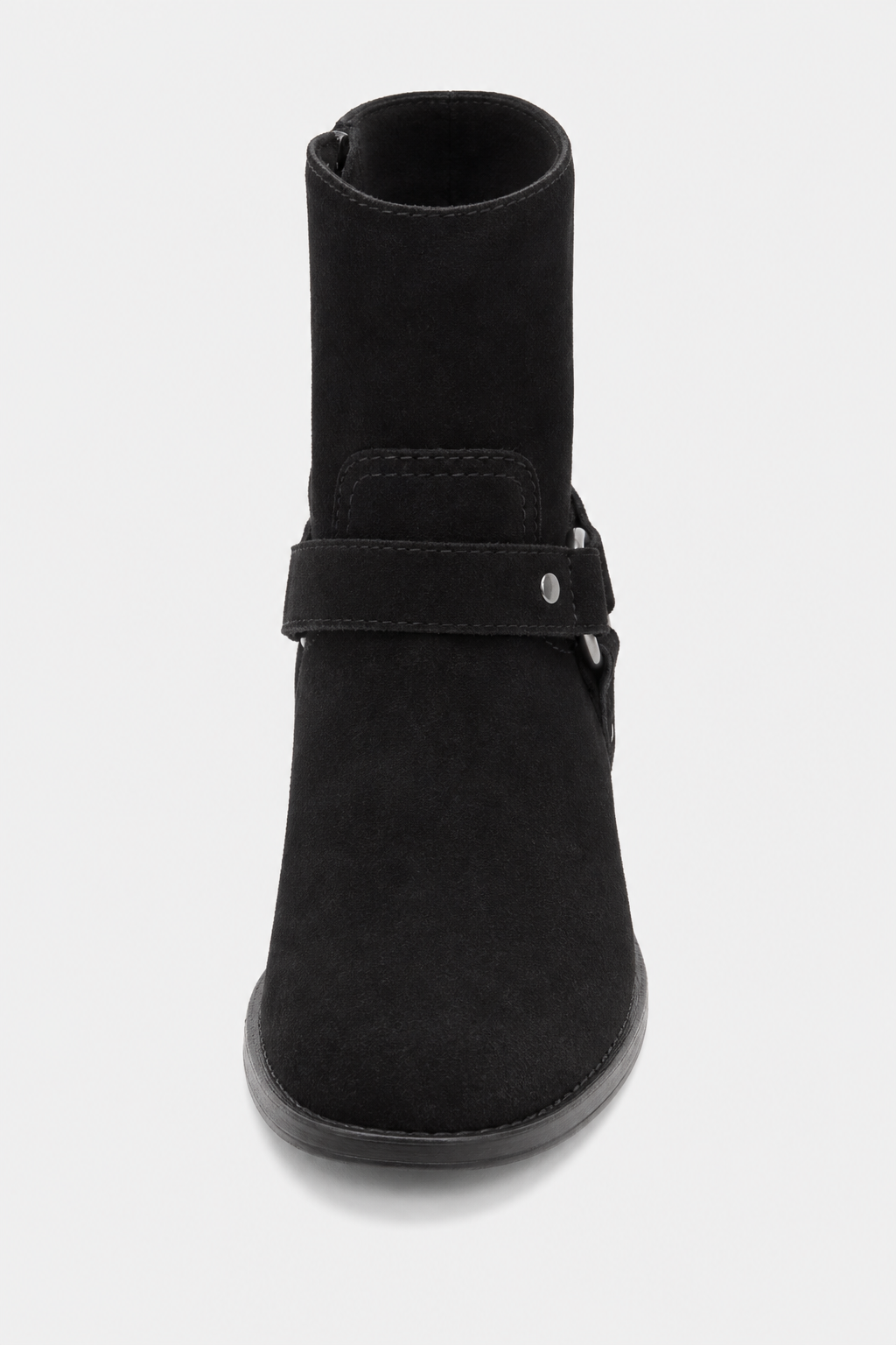 Bottines en Daim Noir à Bride Harnais et Anneau – Image 4