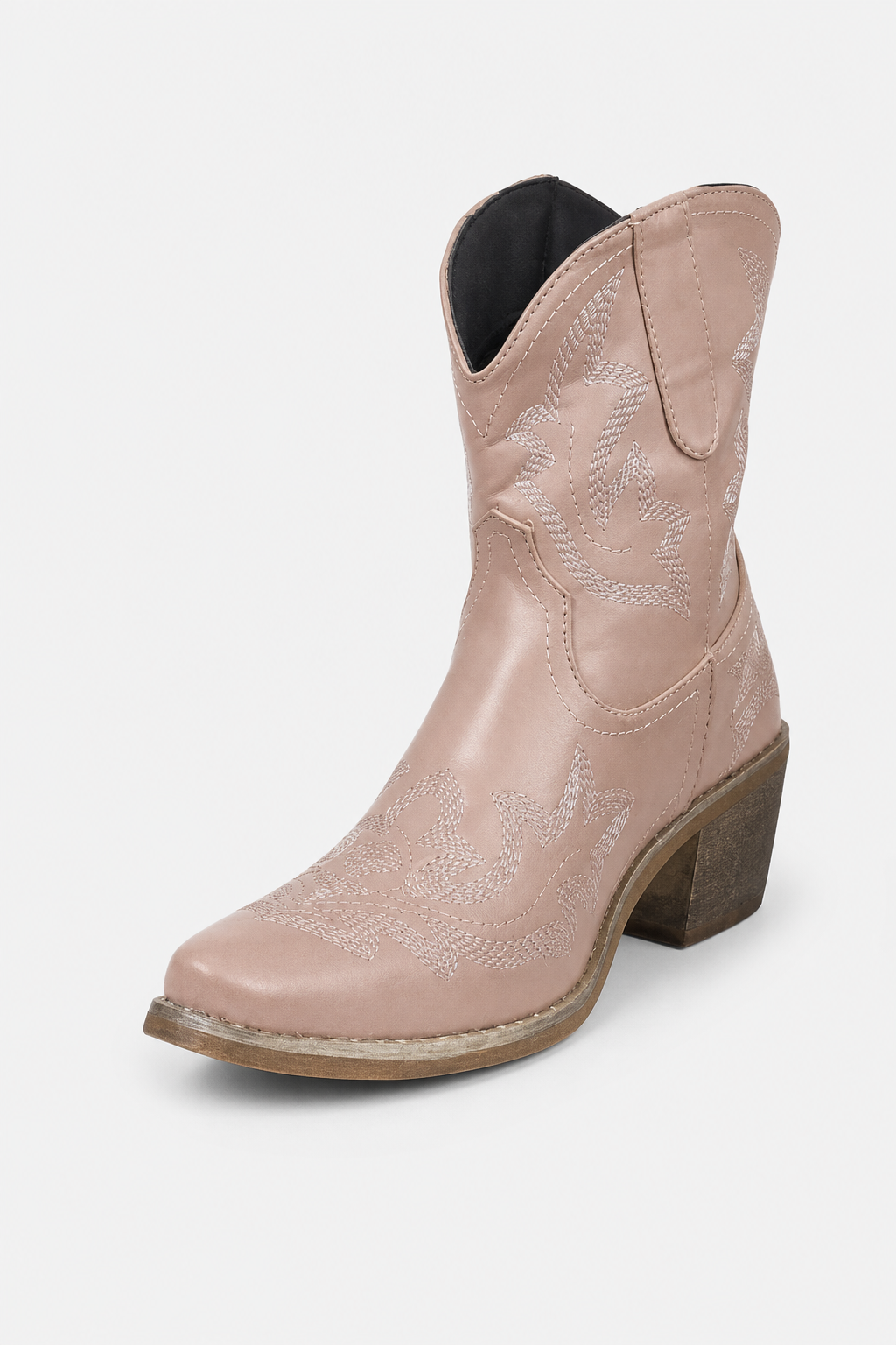 Bottes Santiags Rose Poudré à Broderies Western – Image 5