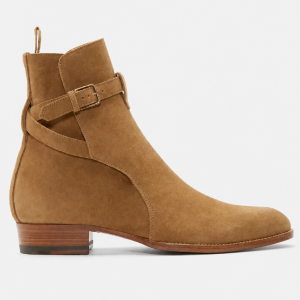 Bottine Homme en Daim Camel à Bride Boucle