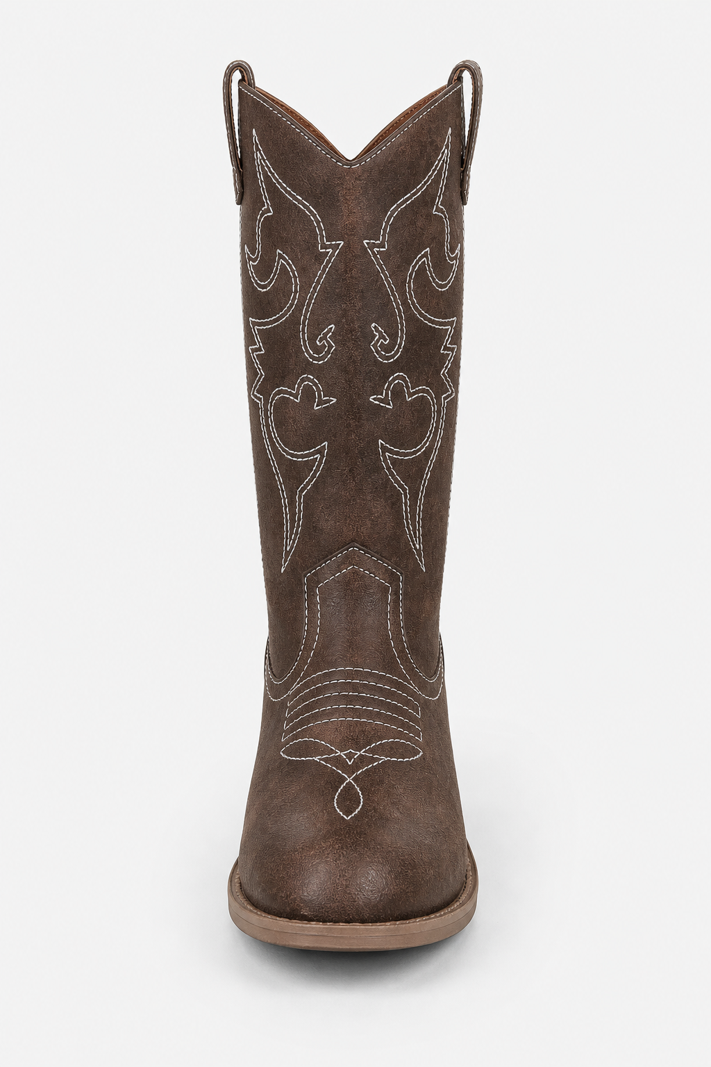 Bottes Santiags en Similicuir Marron à Broderie Western – Image 4