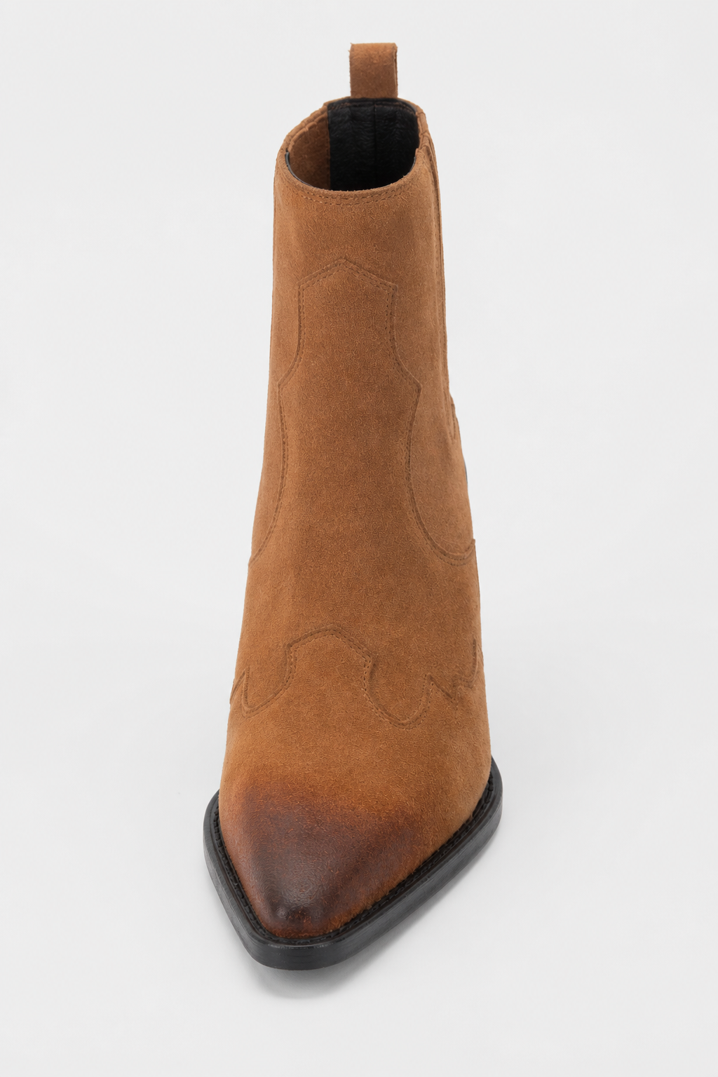 Bottines Santiags Basses en Daim Camel Patiné – Image 4