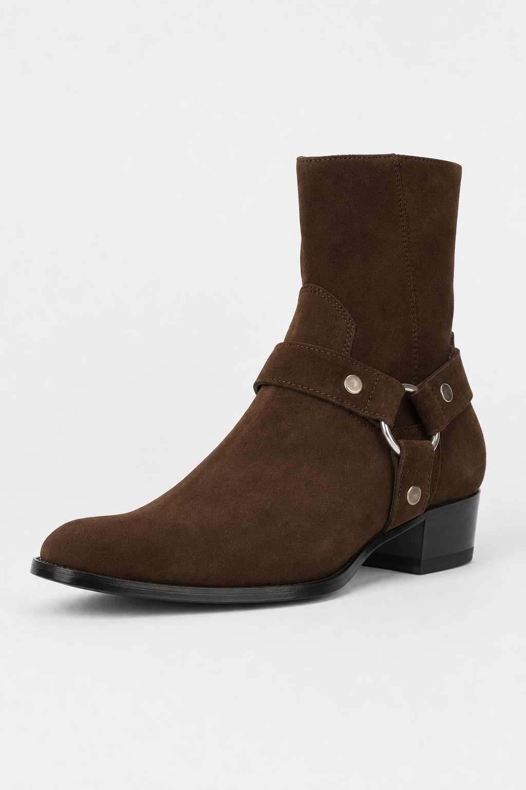 Bottines en Daim Marron à Sangle et Anneau – Image 5