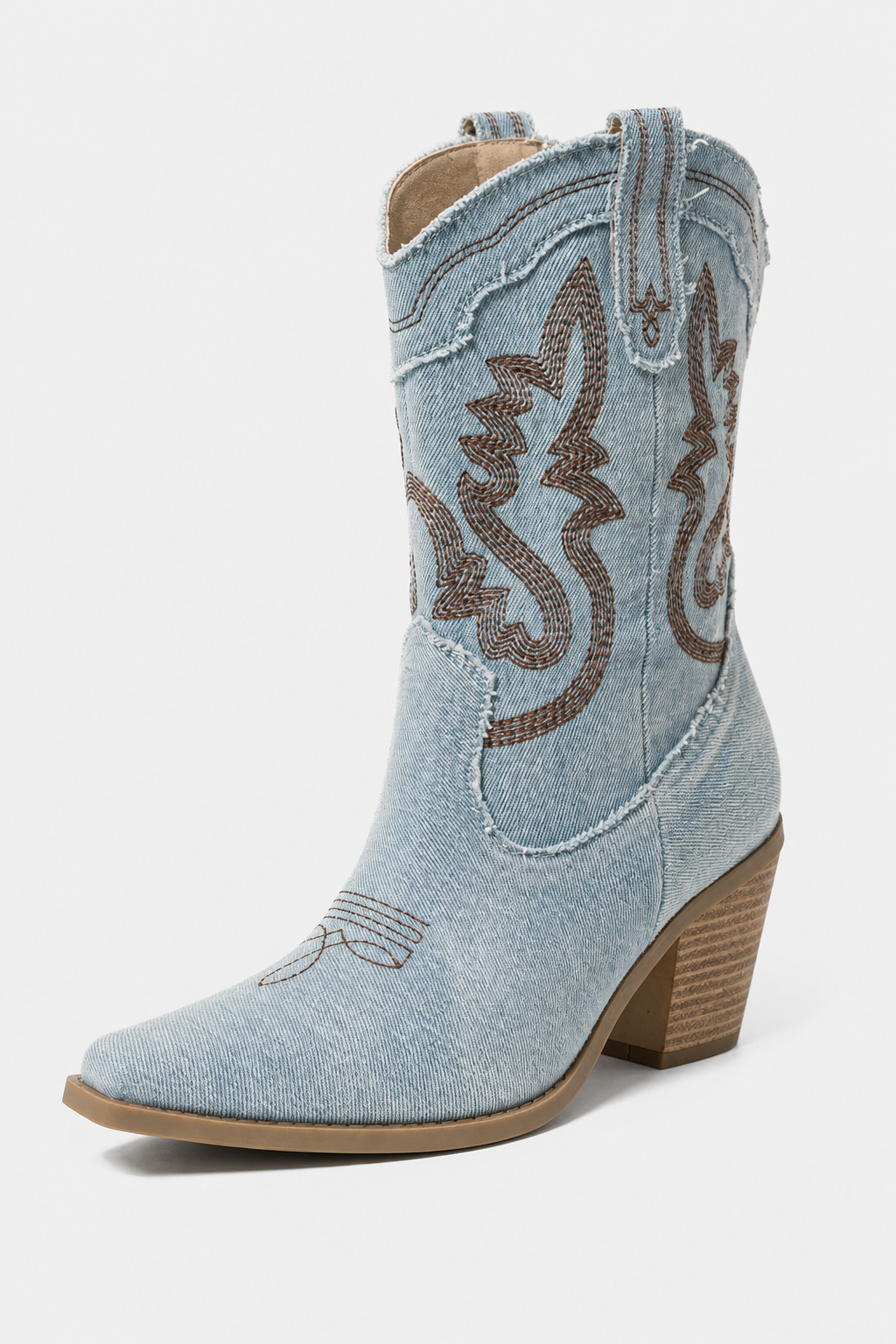 Bottes Santiags en Jean Clair à Broderies Western – Image 5
