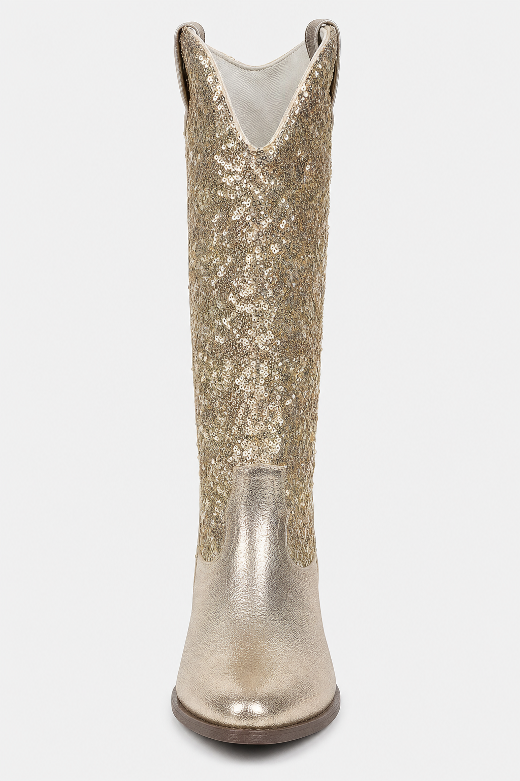 Bottes Santiags à Paillettes Dorées Montantes – Image 4