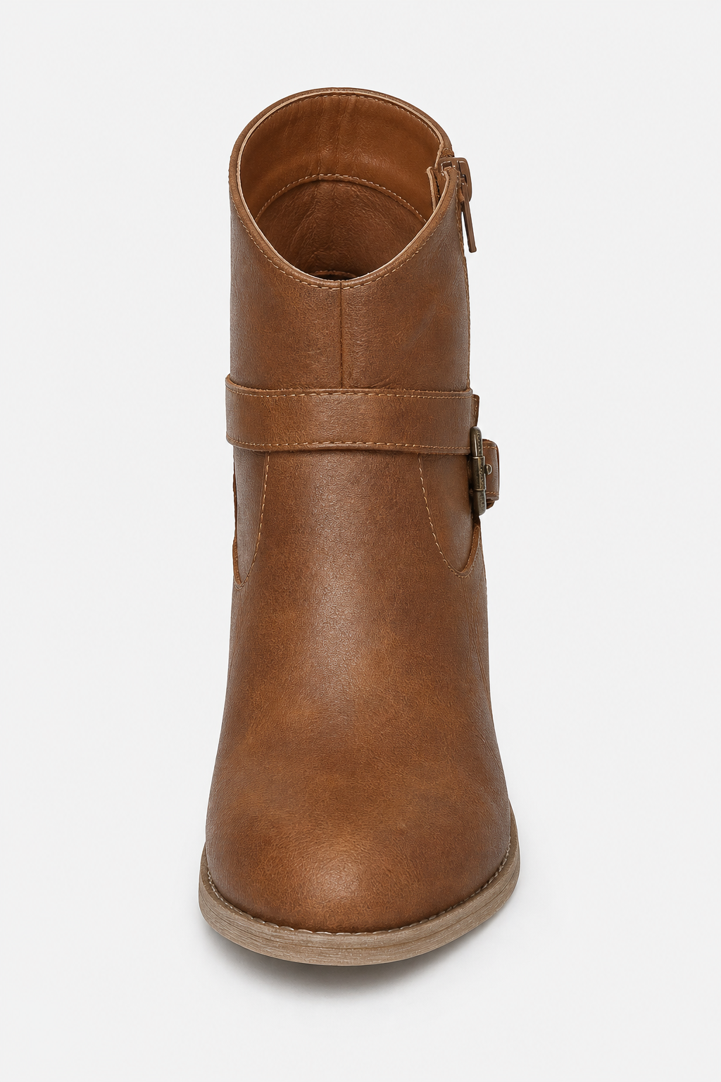 Bottines en Similicuir Marron Style Western à Boucle – Image 4