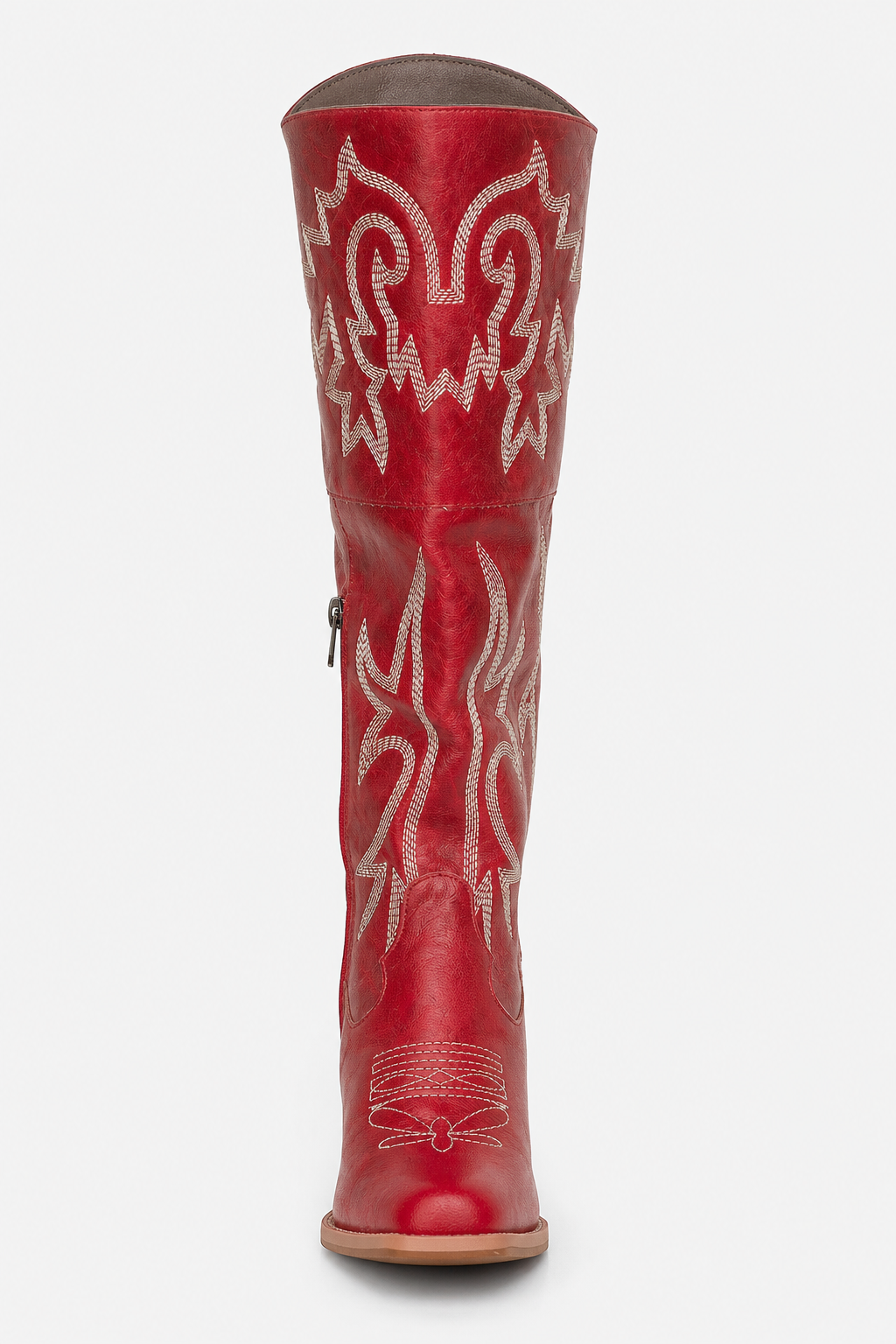 Bottes Santiags Rouges Hautes à Broderies – Image 4