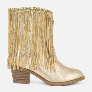 Bottines Santiags Dorées à Franges et Paillettes