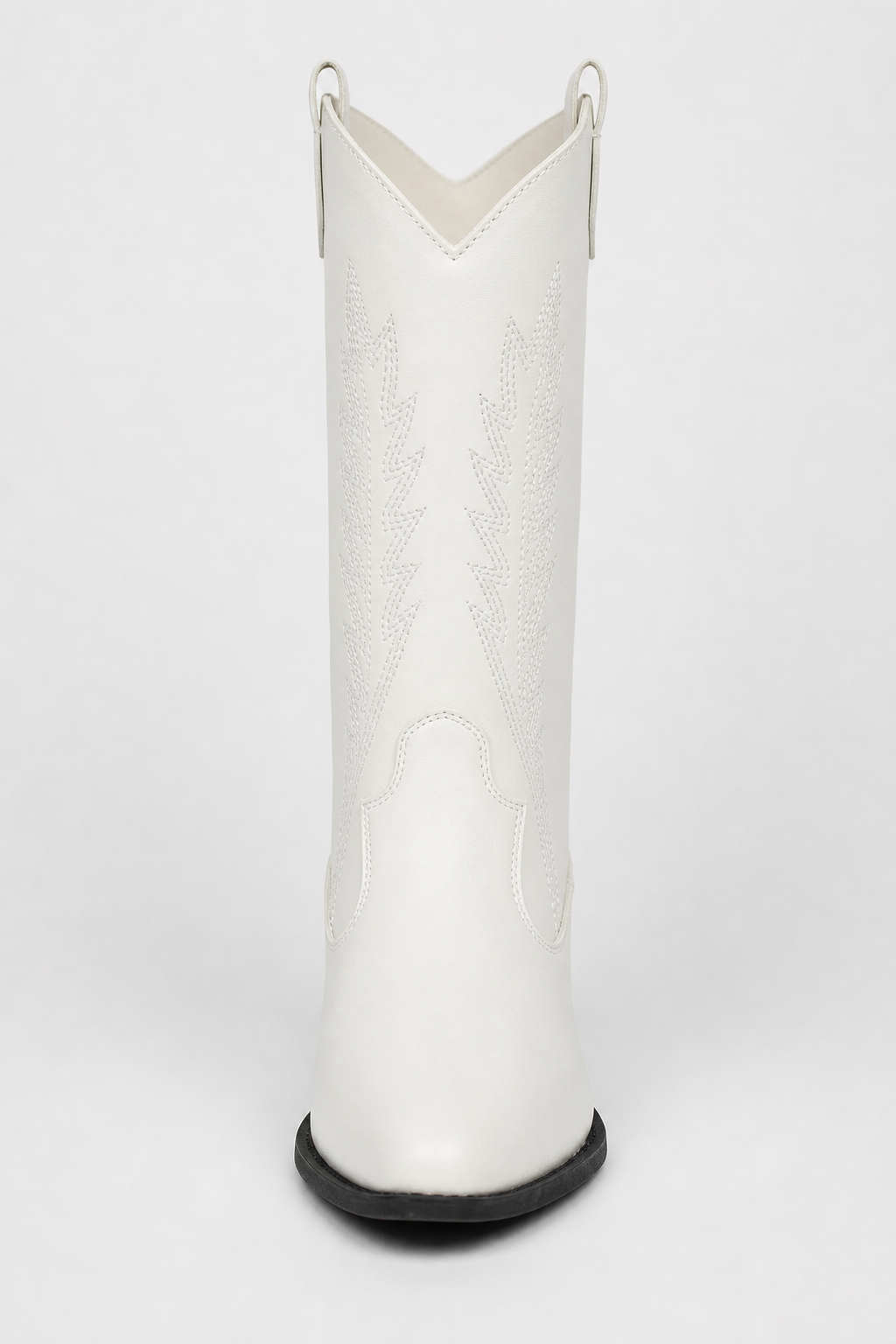 Bottes de Cowboy Blanches Mi-Mollet à Motifs Brodés – Image 4