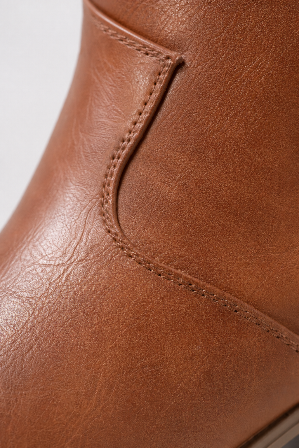 Bottes Santiags Froncées en Similicuir Camel – Image 6