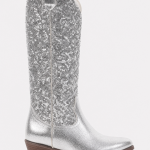 Bottes Santiags Hautes Pailletées Argentées
