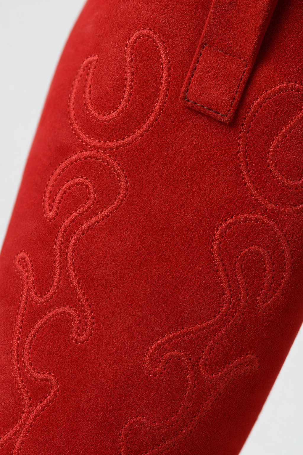 Santiags en Effet Daim Rouge à Broderies Western – Image 6