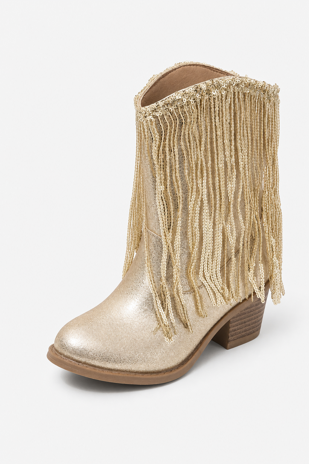 Bottines Santiags Dorées à Franges et Paillettes – Image 5