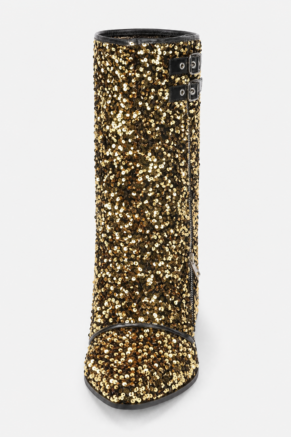 Bottes Santiags à Paillettes Dorées et Boucles Noires – Image 4