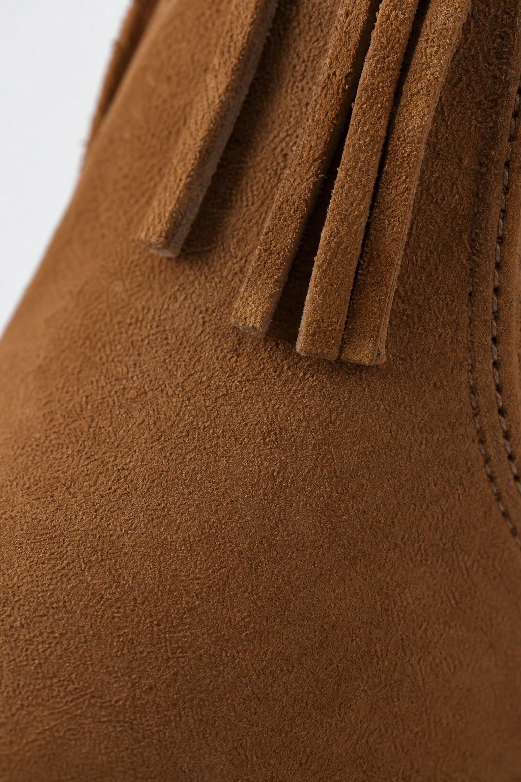 Bottes Cavalières en Effet Daim Marron à Franges – Image 6