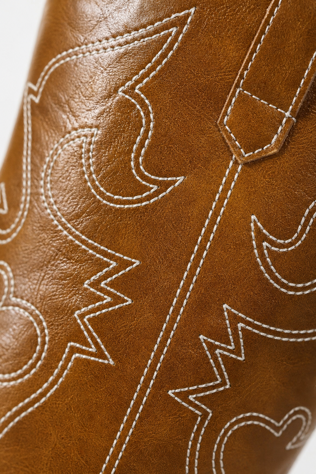 Bottes Santiags Camel à Motifs Brodés Blancs – Image 6