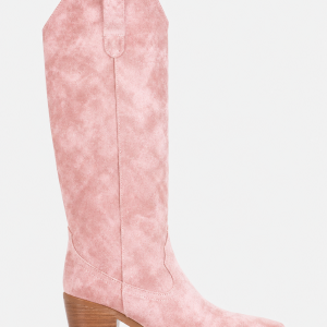 Santiags en Daim Rose Tie-Dye Hautes