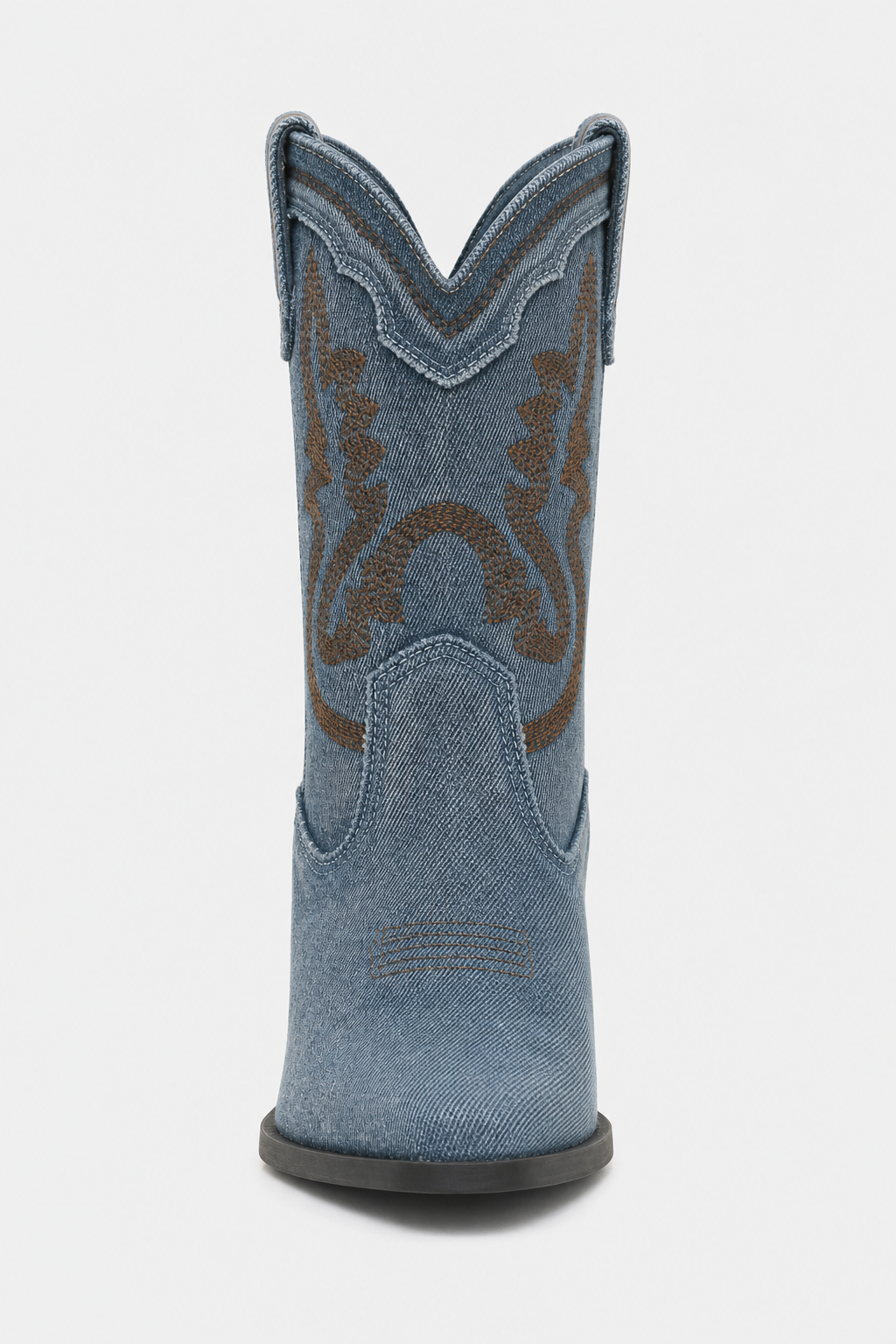 Bottines Santiags en Jean Délavé Brodées – Image 4