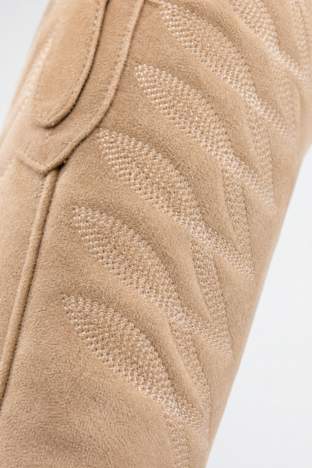 Bottes de Cowboy Hautes en Effet Daim Beige Brodées Premium – Image 6