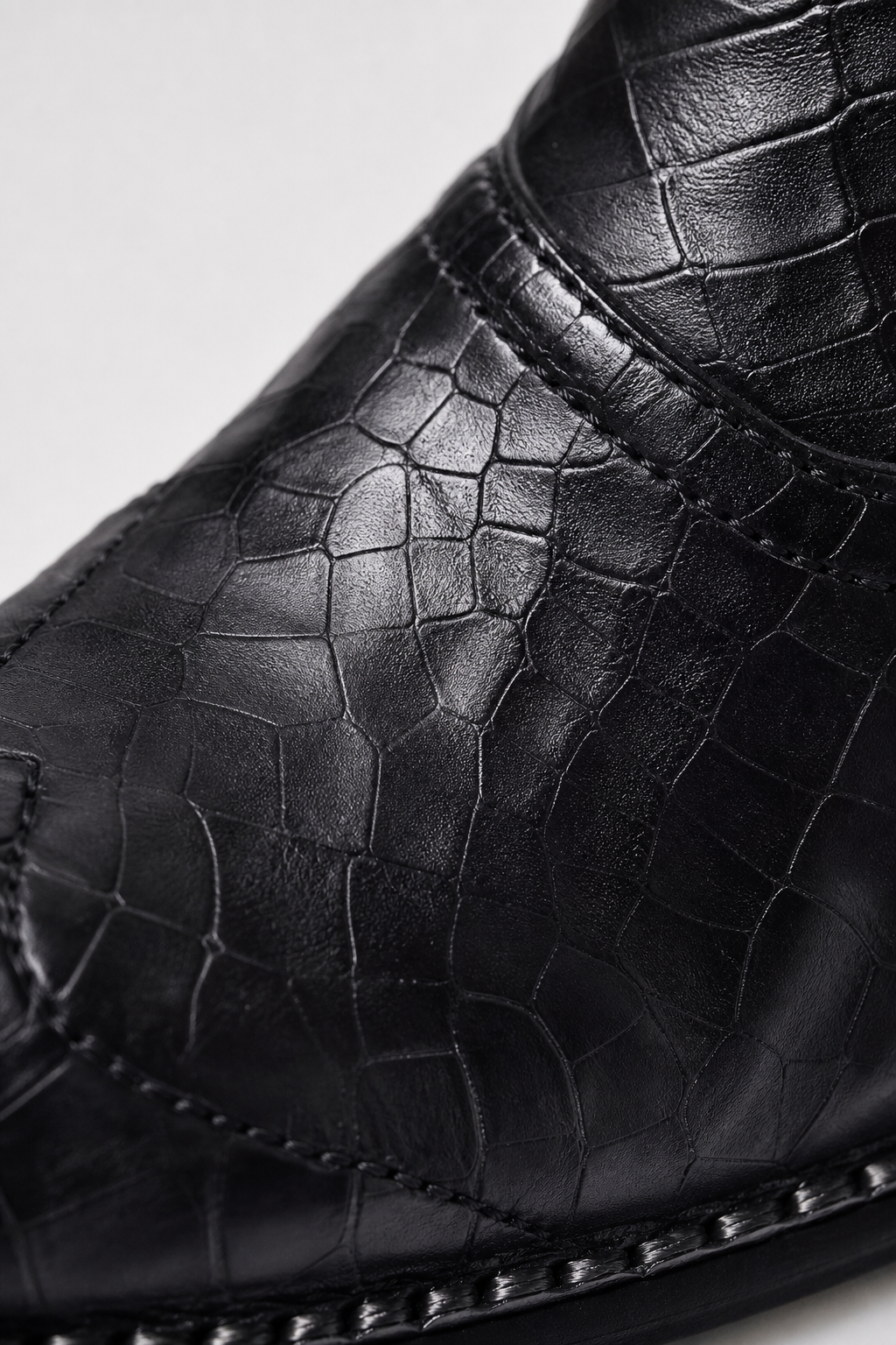 Bottines Homme Noires Façon Croco à Bout Pointu Métal – Image 6