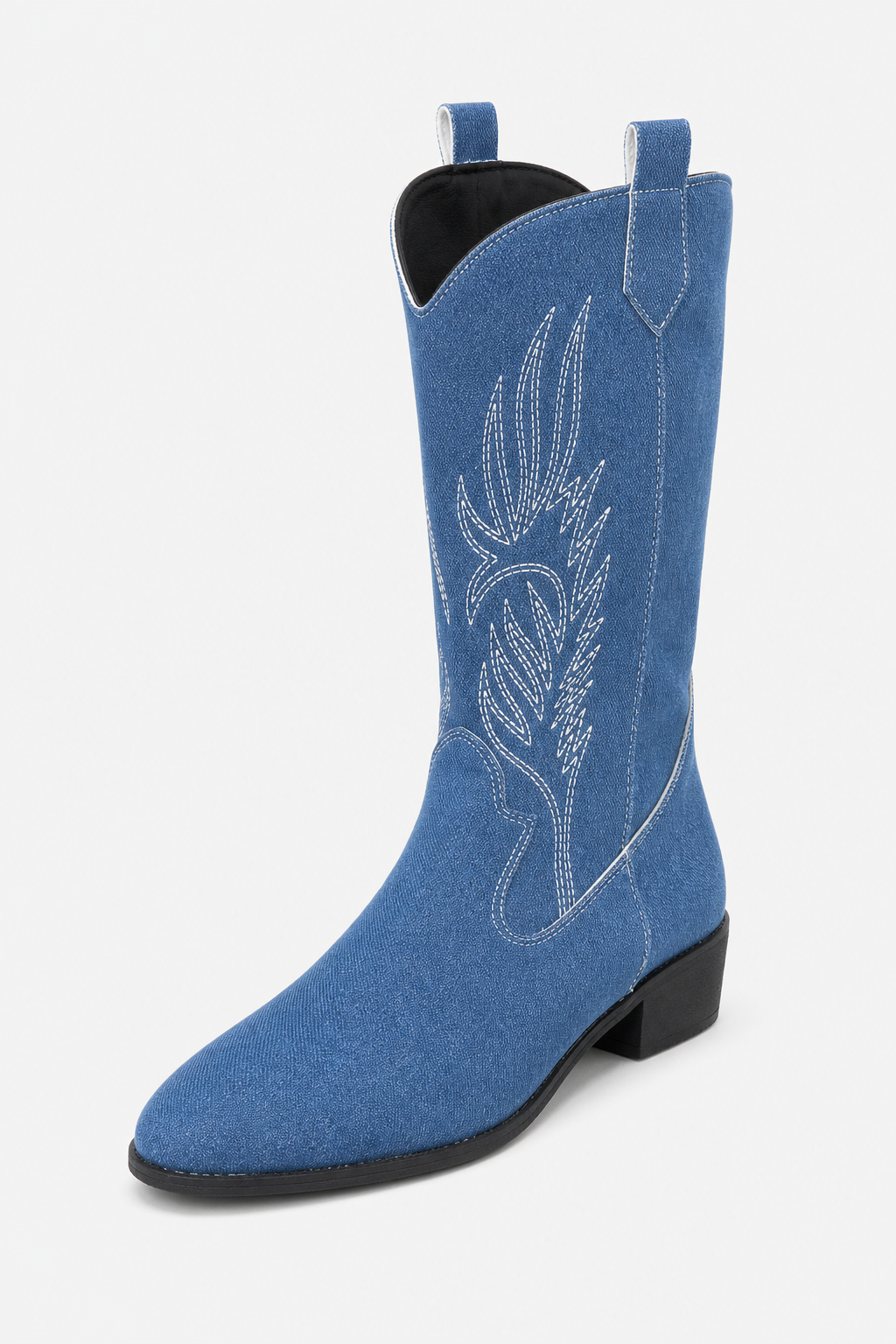 Bottes de Cowboy en Jean Bleu à Broderies Western – Image 5