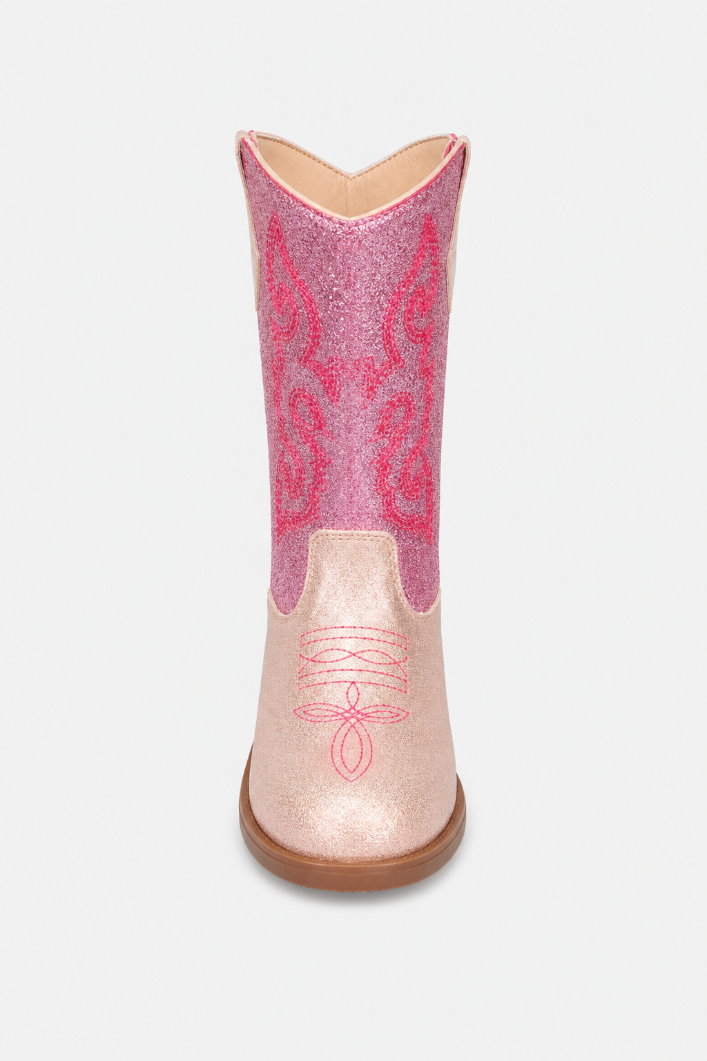 Santiags pour Enfant Pailletées Roses à Broderies Western – Image 4